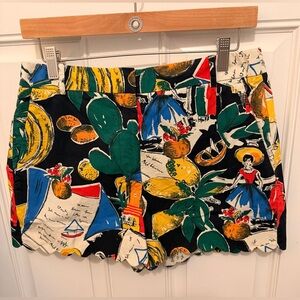 J.Crew Colorful Patterned Shorts w/scalloped Edge